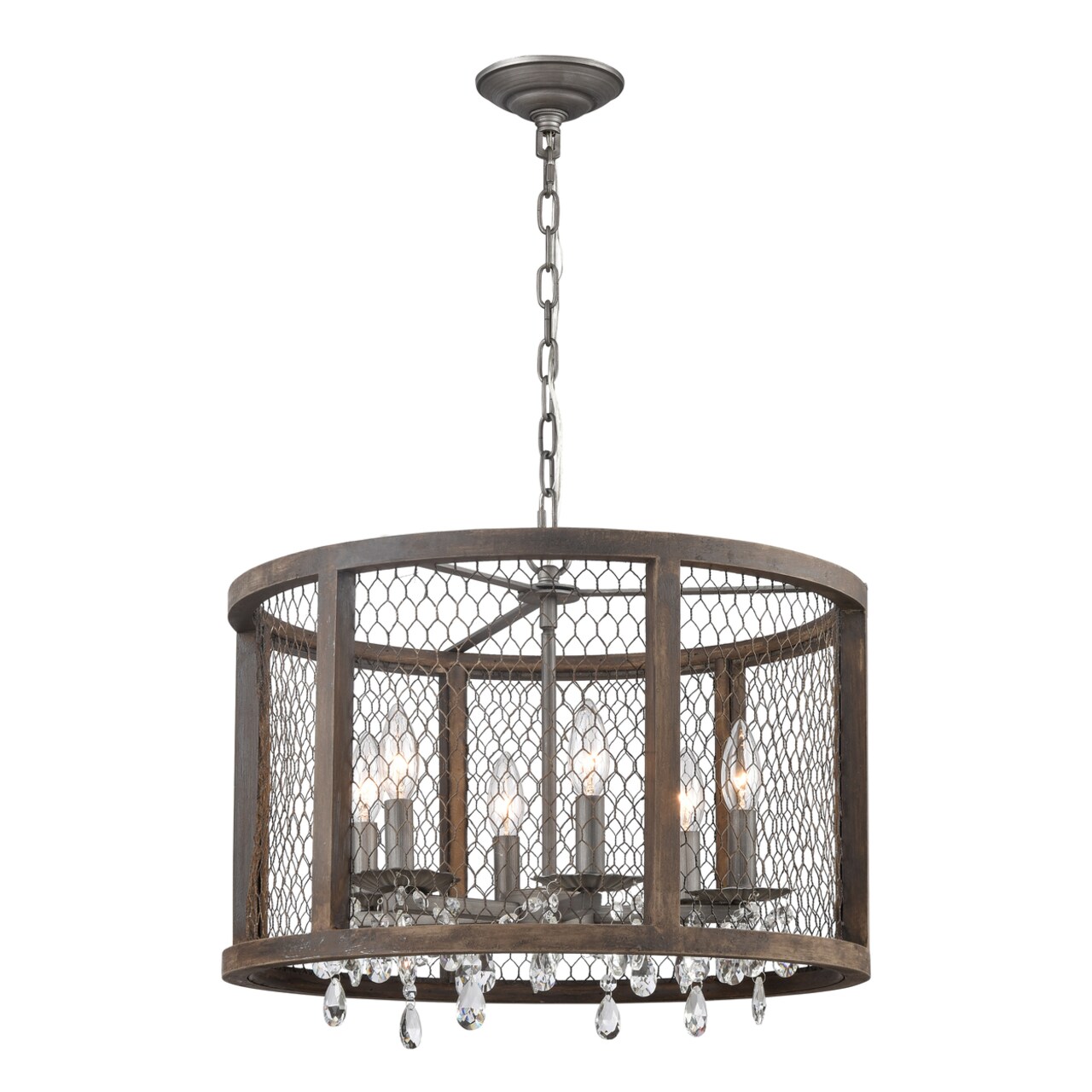 Renaissance Invention 20 Wide 6-Light Pendant - Weathered Zinc